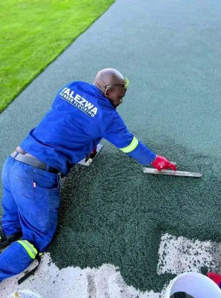 Readington Read on site during a flooring installation